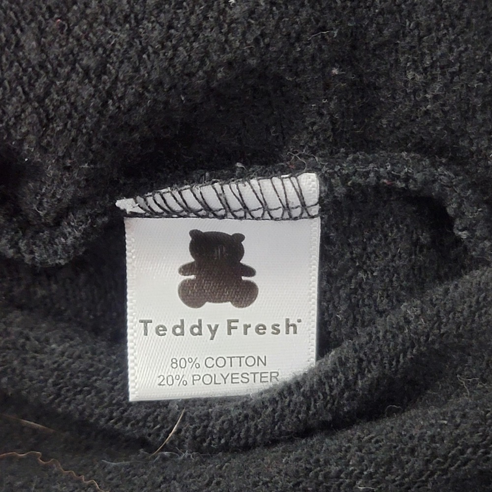 Teddy Fresh Hoodie Mens Unisex XS Pink Black Frenemies Split Colorblock Pullover - Picture 5 of 12